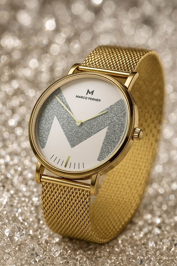 MARCO PERNER™ Dubai Men Wristwatch in Gold